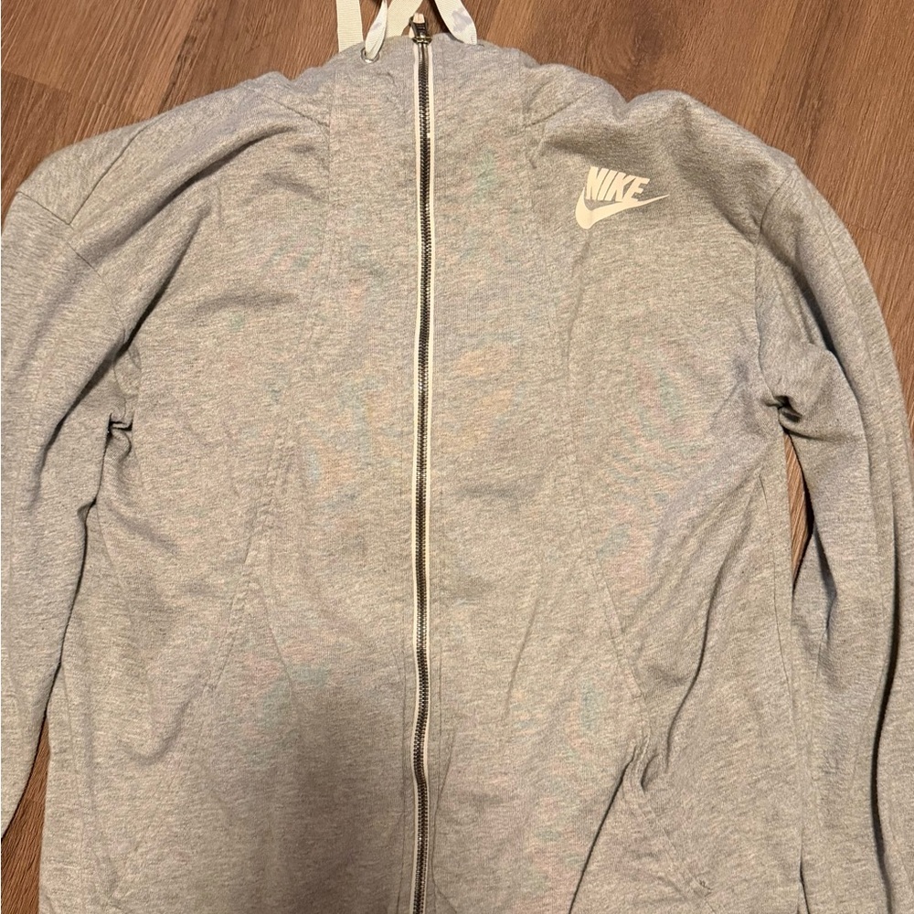 Nike Light Gray Full-Zip Hoodie